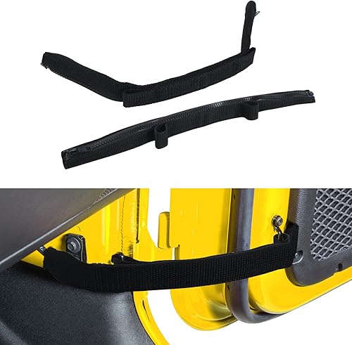 Miniatura 4 de Correas limitadoras de puerta resistentes para Jeep Wrangler JK JKU 2007-2018 – Correa de nailon ajustable y duradera con costuras reforzadas, fácil