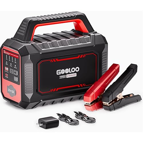 GOOLOO GT Truck PRO 10000A Jump Starter with 65W Fast Charge, 64000mAh Portable Car Battery Booster Power Pack (for All Gas All Diesel), 12V Jump Box with LED Light, Thickened Jumper Cable