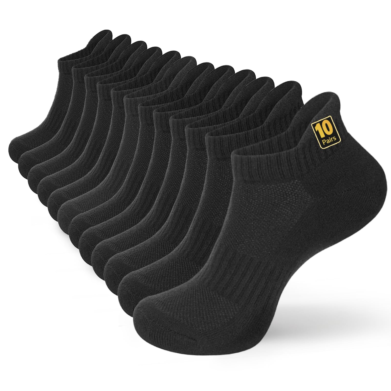 Wamicu 10 Pares Calcetines Tobilleros Hombre, Deporte Corto Algodón Transpirable para Verano, Running, Trabajo, Casa — view 7
