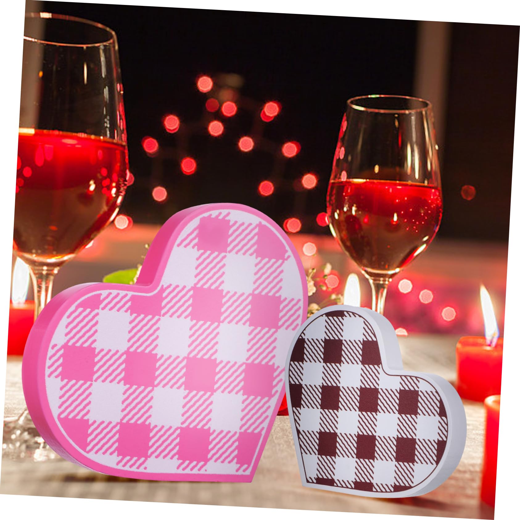 SOIMISS 6pezzi Decorazioni in Legno a Forma di Cuore la Festa degli Innamorati Cartelli da Tavolo Centrotavola da Fattoria Decorazioni per Casa Tavola