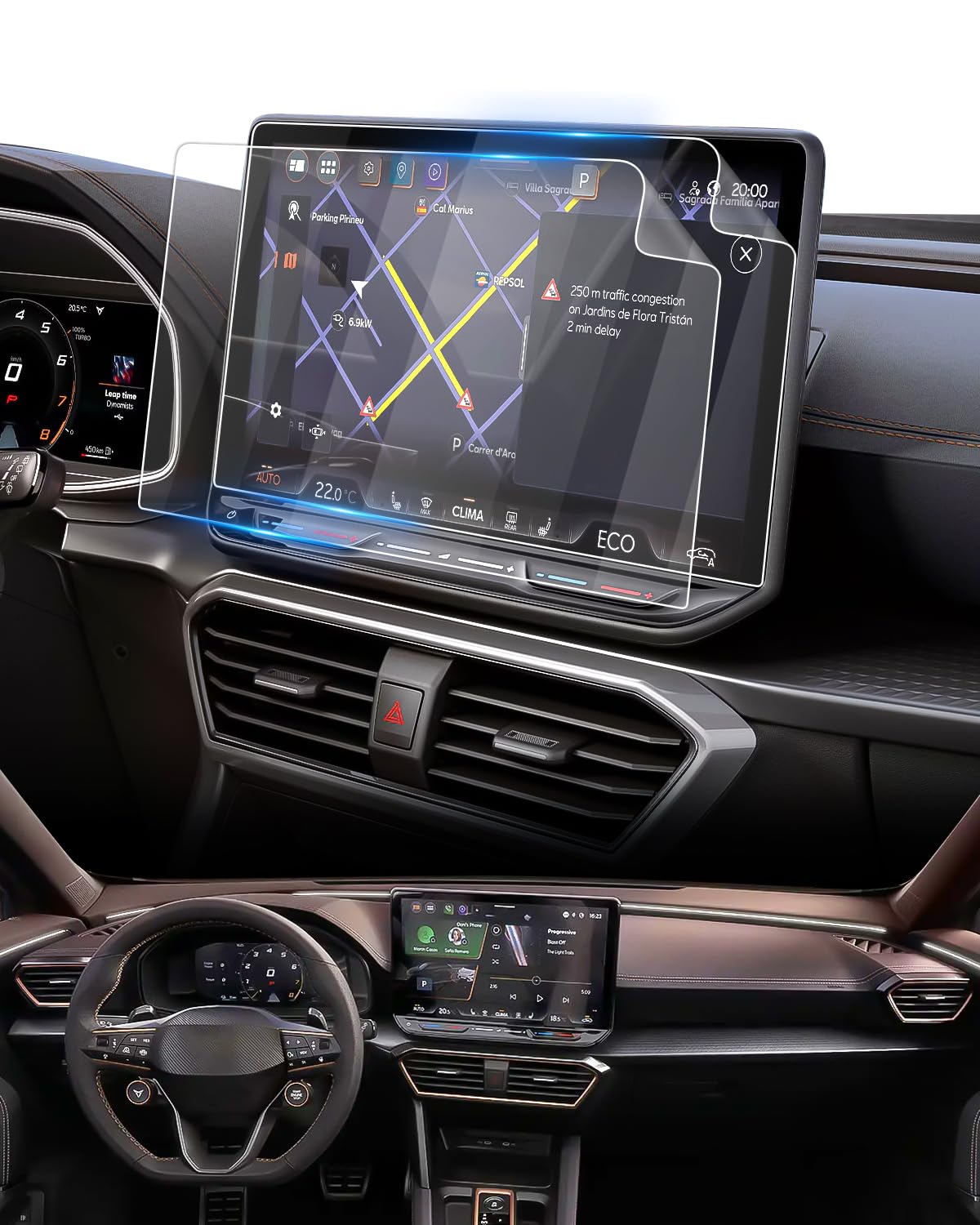 LFOTPP [2 adet] Cupra Formentor 2025 2026 12,9 inç navigasyon dokunmatik ekran ile uyumlu ekran koru