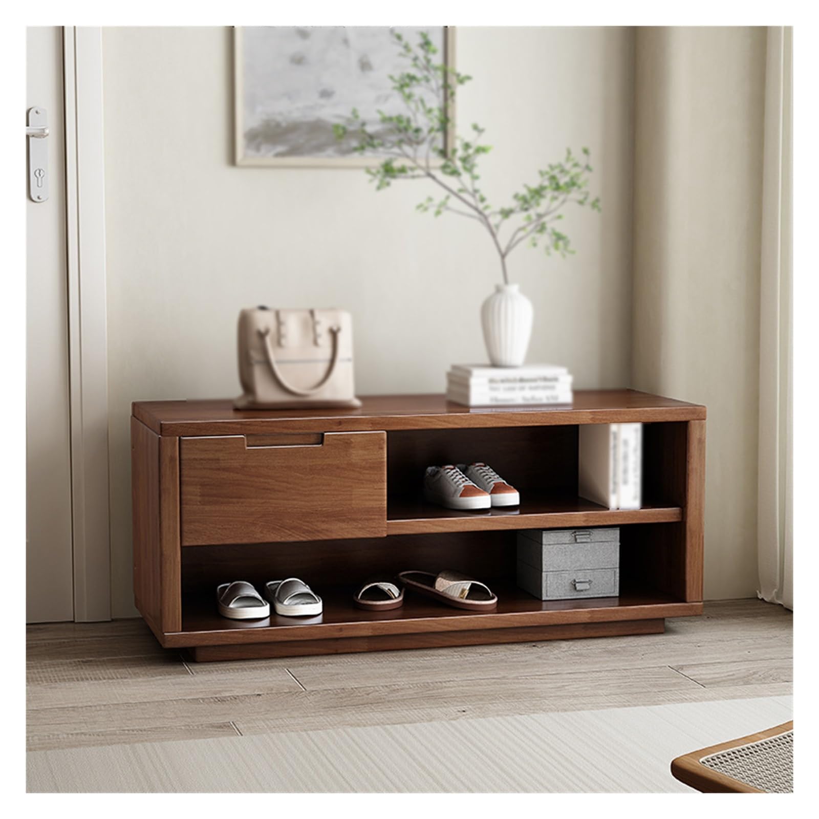 MYUYEE Shoes Bench Shoe Storage Bench, Entryway Shoe Bench With Drawers,Wooden Shoe Bench For Entryway, Shoe Rack Orga For Entryway And Hallway Storage Shoe Bench(1-60 * 35 * 43.8Cm)