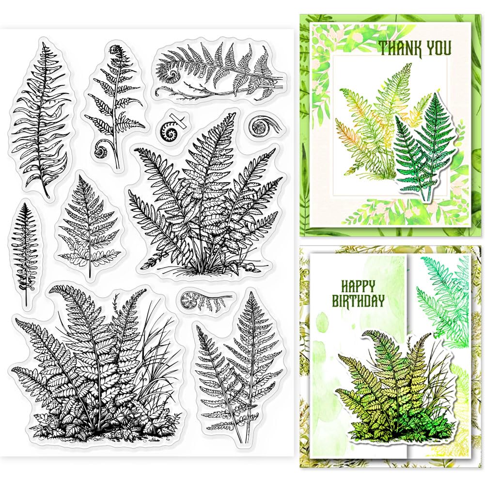GLOBLELAND Trasparenti Timbri in Silicone a Forma di Foglia 11x16 cm per Biglietti Fai da te Scrapbooking