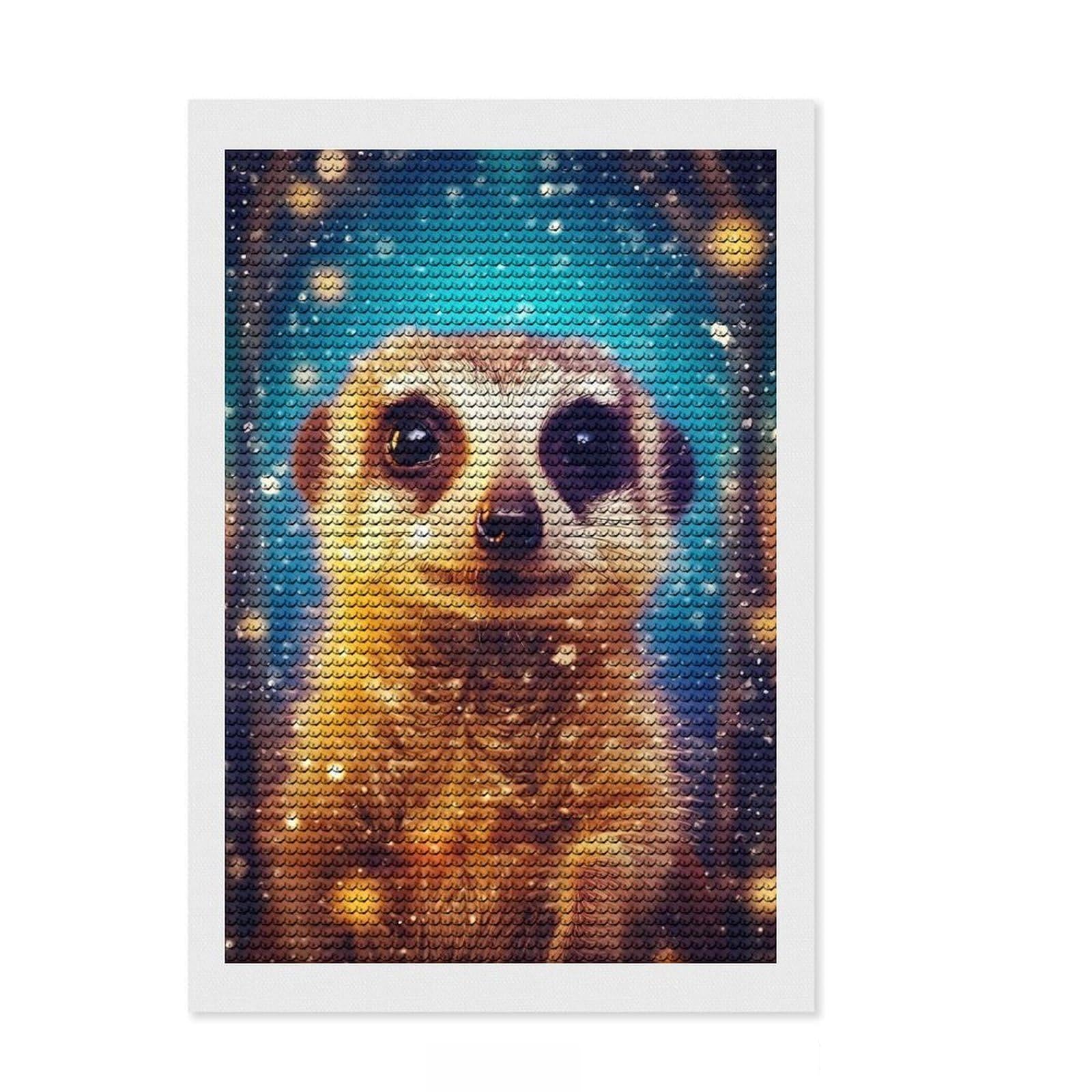 Junmoney Meerkat Bottle 5D Diamond Painting Kit 8"x12", Easy to Enjoy, Cute Room Decor, Full Kit Included, Creative Gift Idea