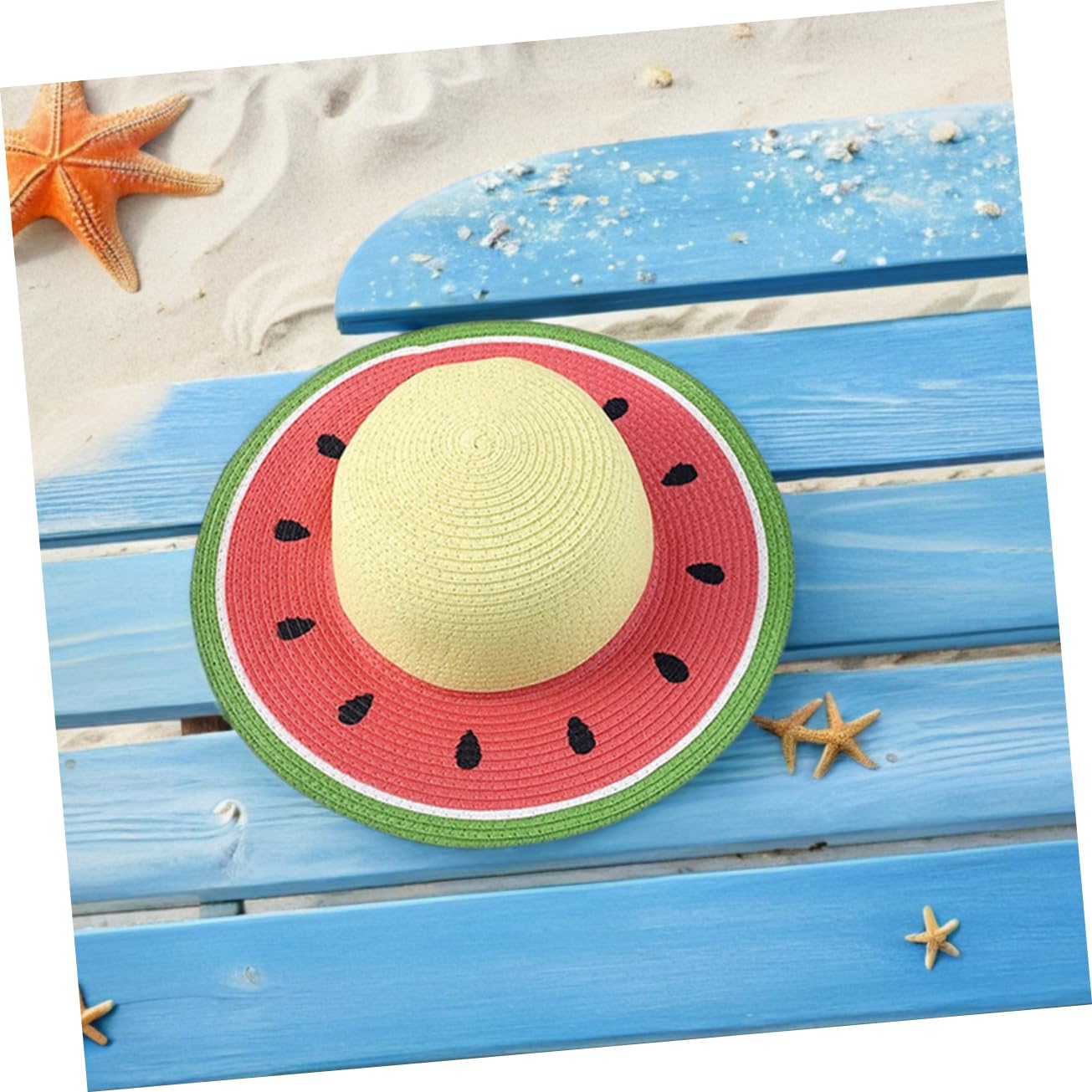 Sombrero Verano Diseño Sandía Niña Paja Ancha ala a de Ligero Plegable Protección Solar de 3 a 8 y Adecuado Camping para Niños Años