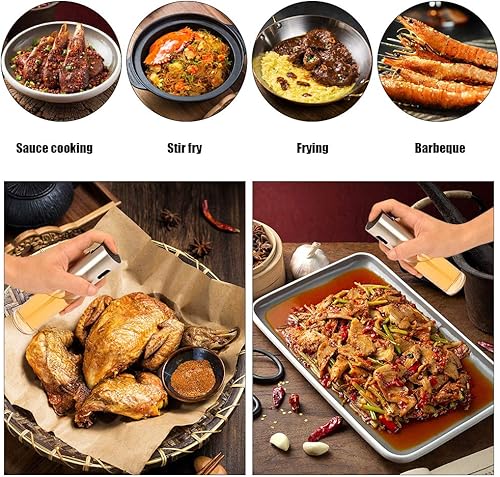 Miniatura 3 de Pulverizador de aceite de oliva, rociador de aceite de vidrio transparente de grado alimenticio, botella de aerosol portátil, dispensador de aceite