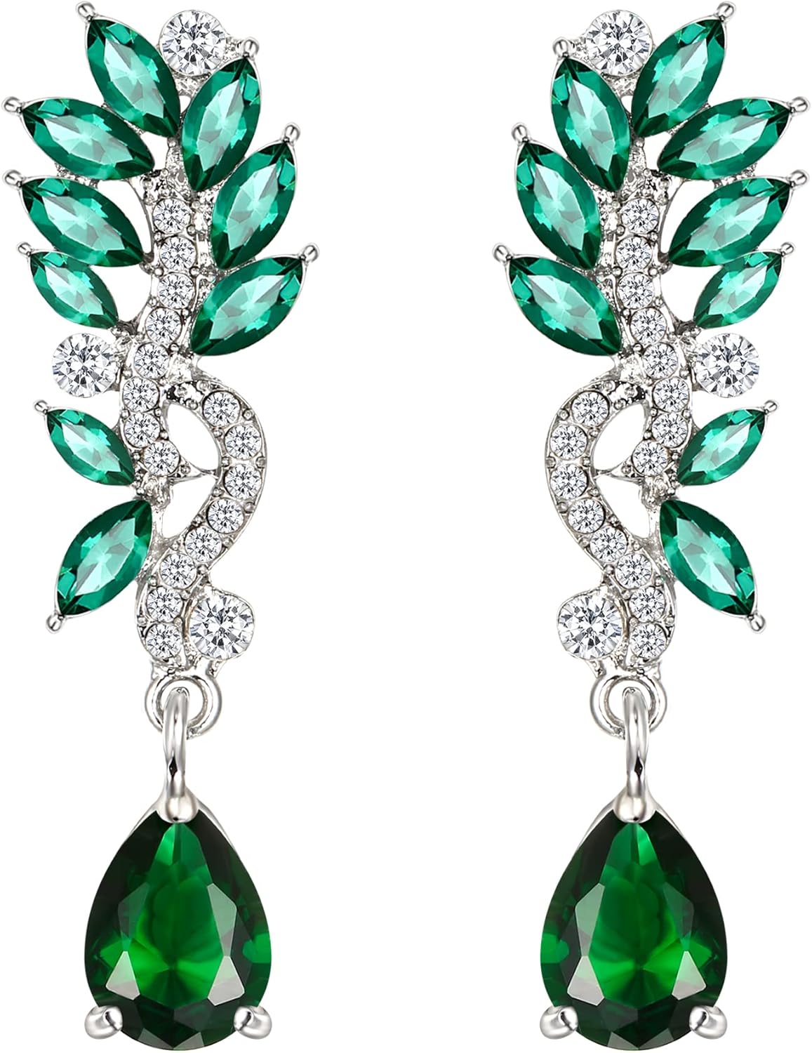 EVER FAITH Women's Austrian Crystal Bridal Chandelier Teardrop Dangle Earrings