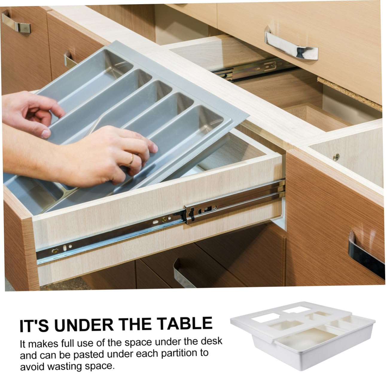 jojofuny Sottotavolo Portapenne Estraibile Organizer Per Cancelleria Articoli Per Ufficio Realizzato in Abs e Pp Capiente e Robusto Per Lungo Termine