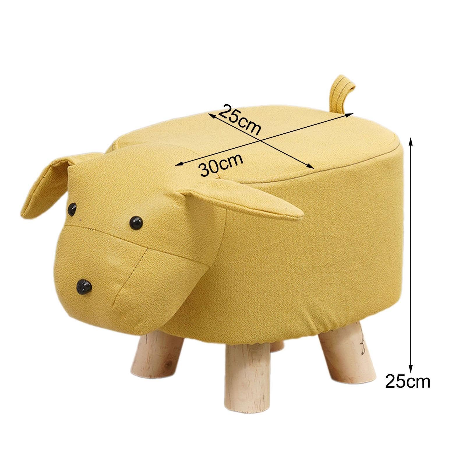 Kinder Fußhocker, Tierisches Design, Bequemer Sitz für Kinderzimmer, Gelber Hund