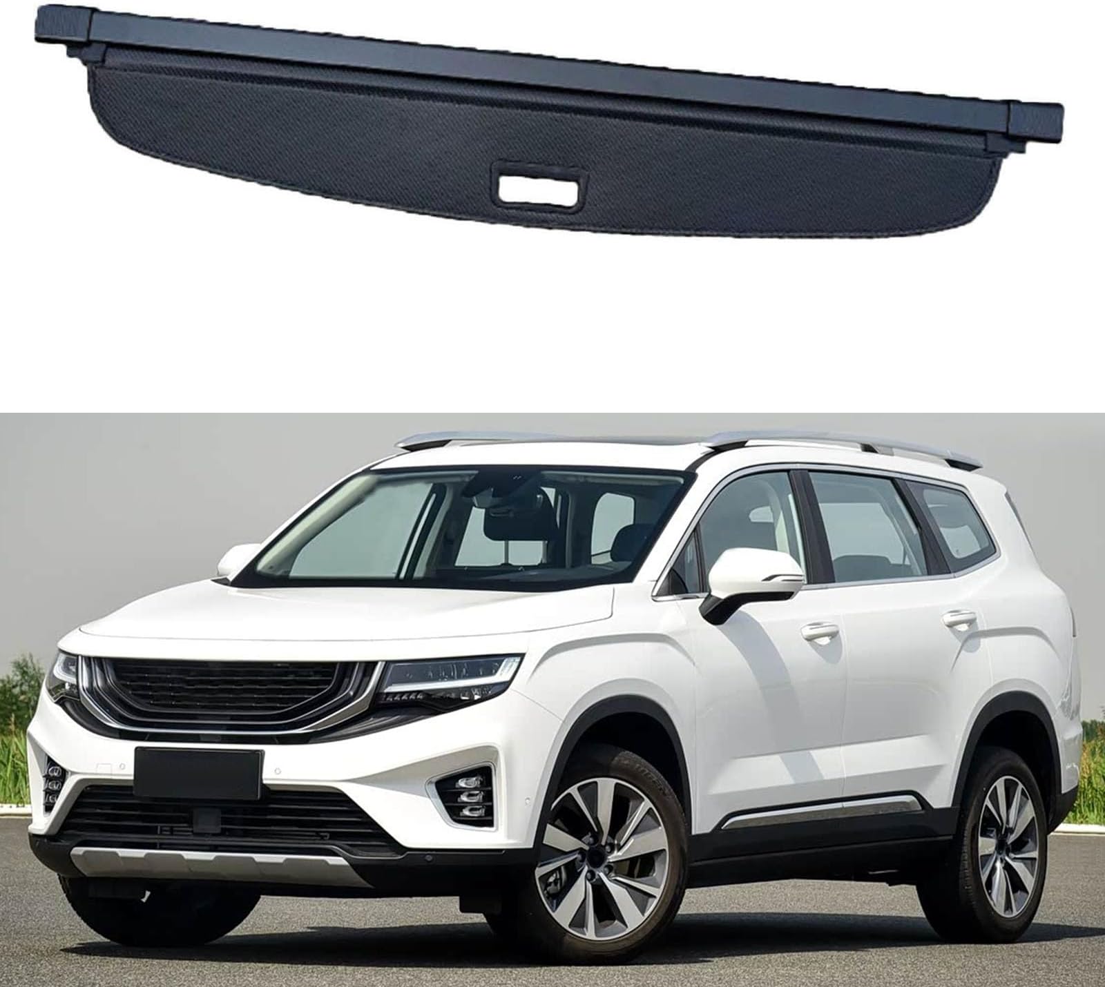 Compatible with Geely Okavango 2020-2025, Car Trunk Cargo Cover Luggage Storage Compartment Organizer Rack Partitions Trunk Shelter Curtain