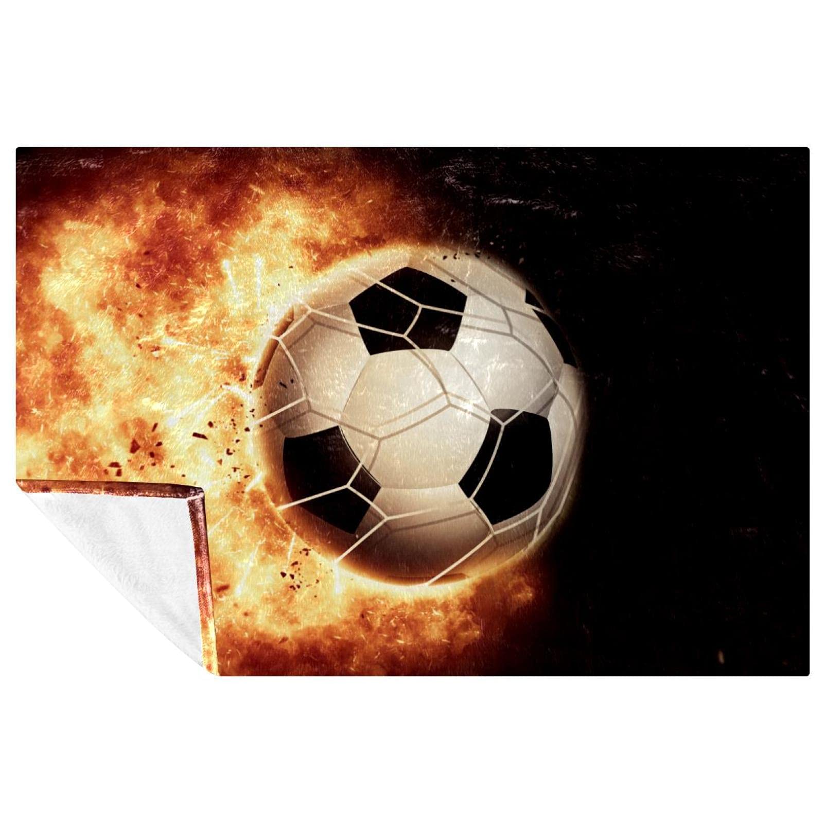 Couverture douce ballon de football jeté de canapé et lit enfant