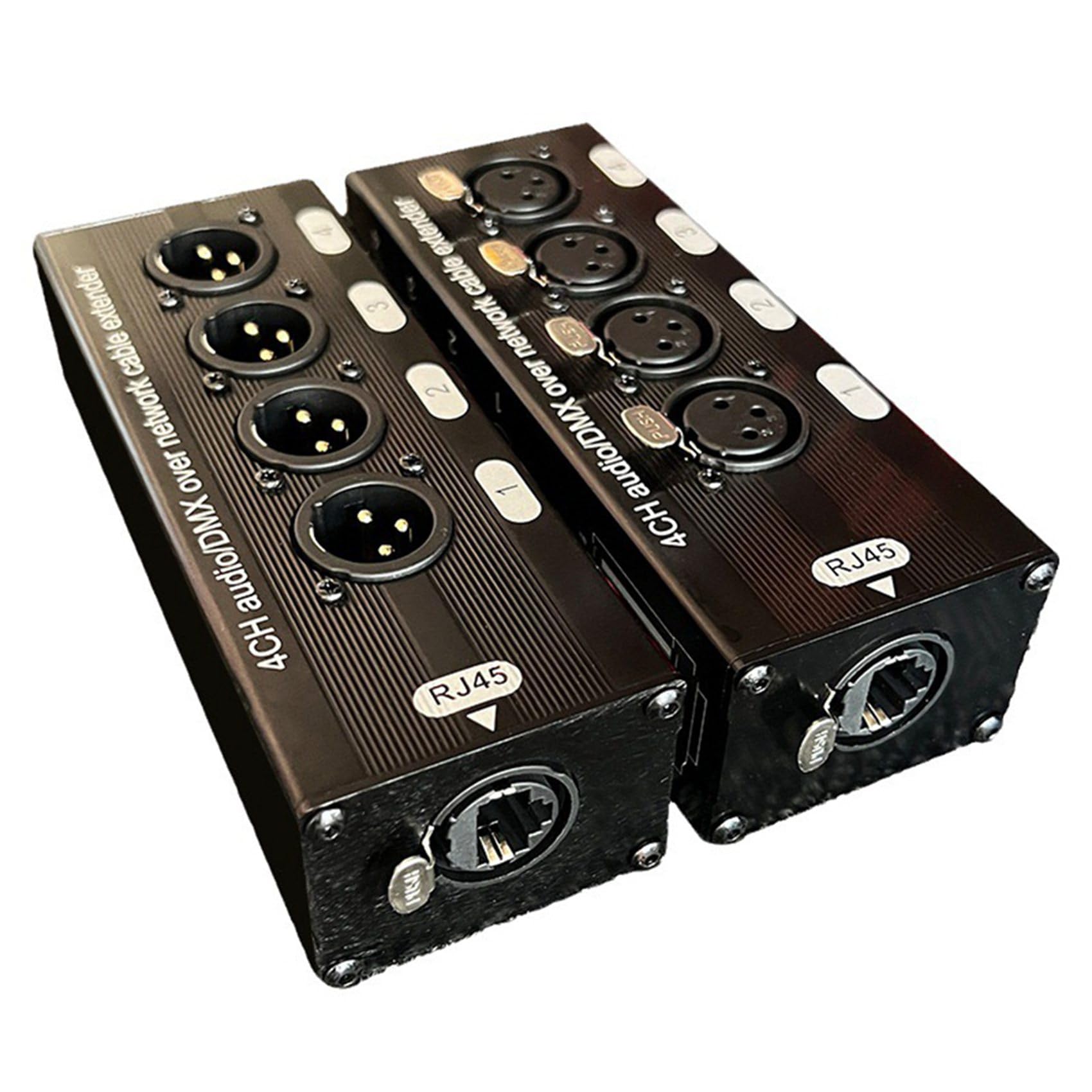 Lot de 3 paires de rallonges de câble réseau 4 canaux 3 broches XLR audio RJ45 Ethernet DMX512 mâle + femelle