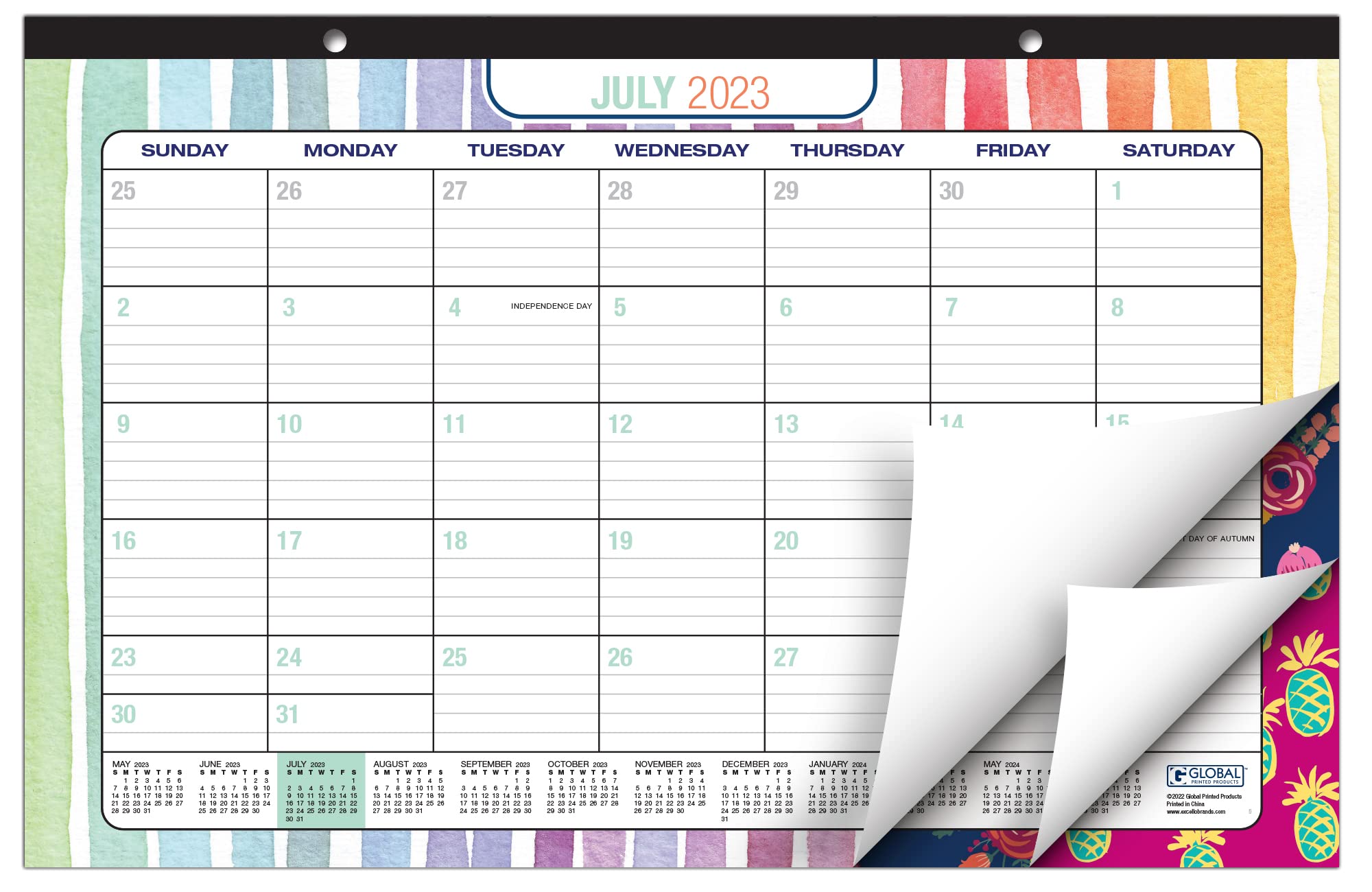 Global Printed ProductsDesk Calendar 2024: Monthly Pages - 11"x17" - Runs Through December 2024