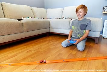 Hot Wheels RC Car, Remote-Control Rodger Dodger in 1:64 Scale, Race On and Off Track, Includes Track Adapter