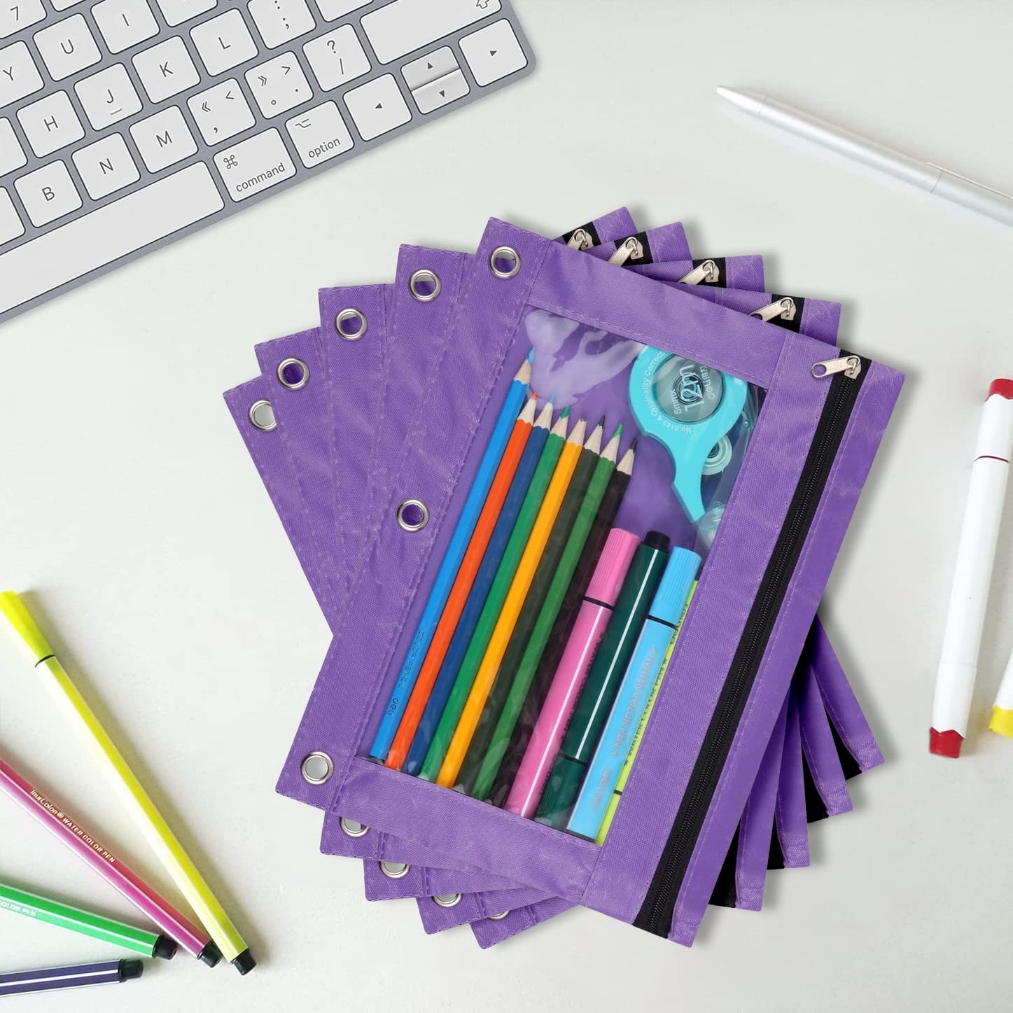 V-Opitos 72 Astucci Per Raccoglitori A 3 Anelli – Confezione Colori Assortiti Con Finestra Trasparente, Per Scuola E Ufficio