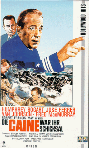 Die Caine war ihr Schicksal, 1 Videocassette: Mit Humphrey Bogart, Jose Ferrer, Van Johnson u. a. Regie: Edward Dmytryk. ca. 11 - Mehr Infos/Bestellen