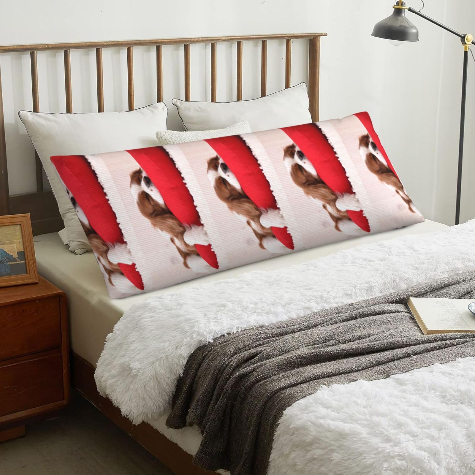 Cavalier King Charles Spaniel Pattern, Body Pillow Cover with Zipper,Long Body Pillowcase 20 x 60 in