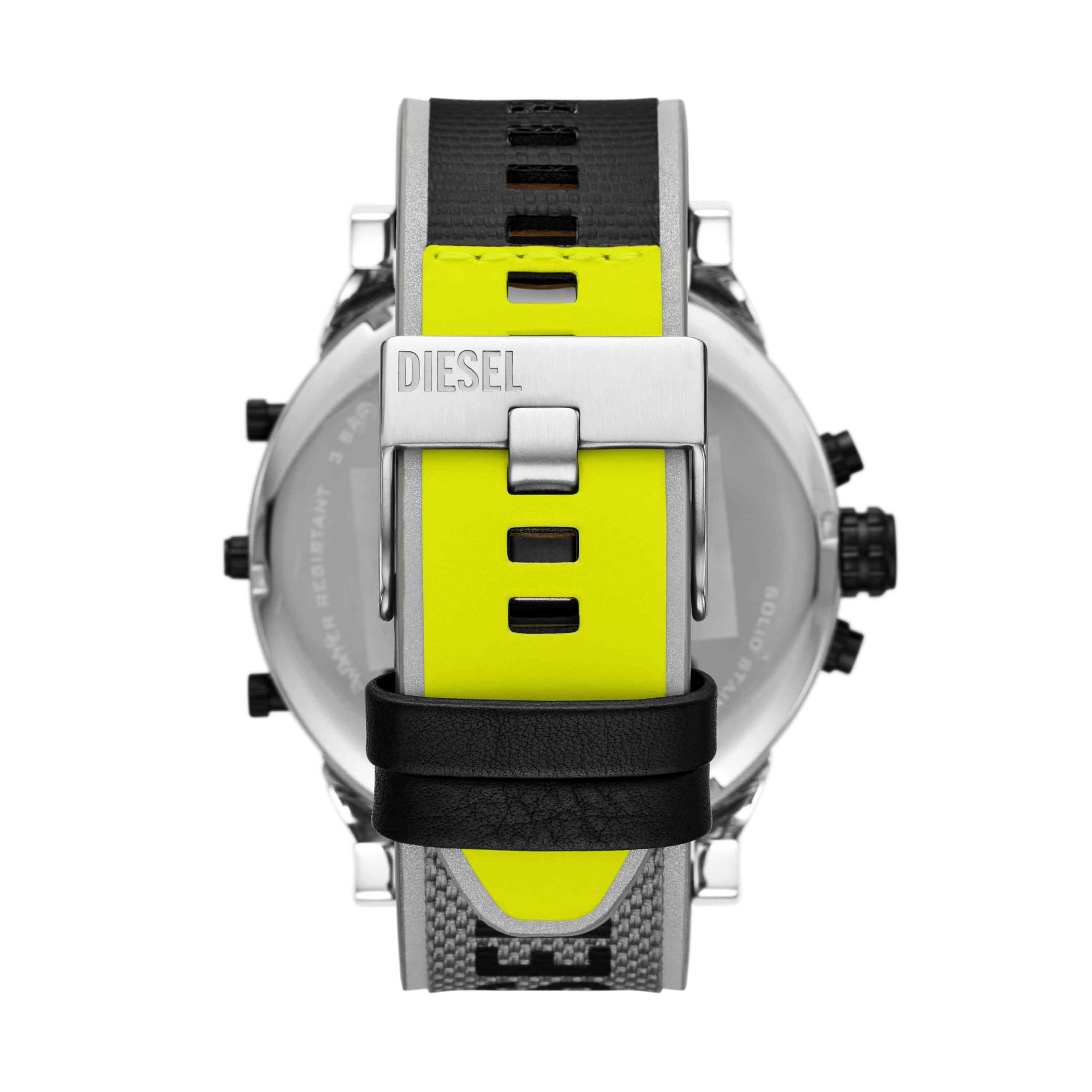 Diesel Mr. Daddy Reloj para Hombre, Movimiento multifunción de Cuarzo con Correa de Piel, sintética o Silicona