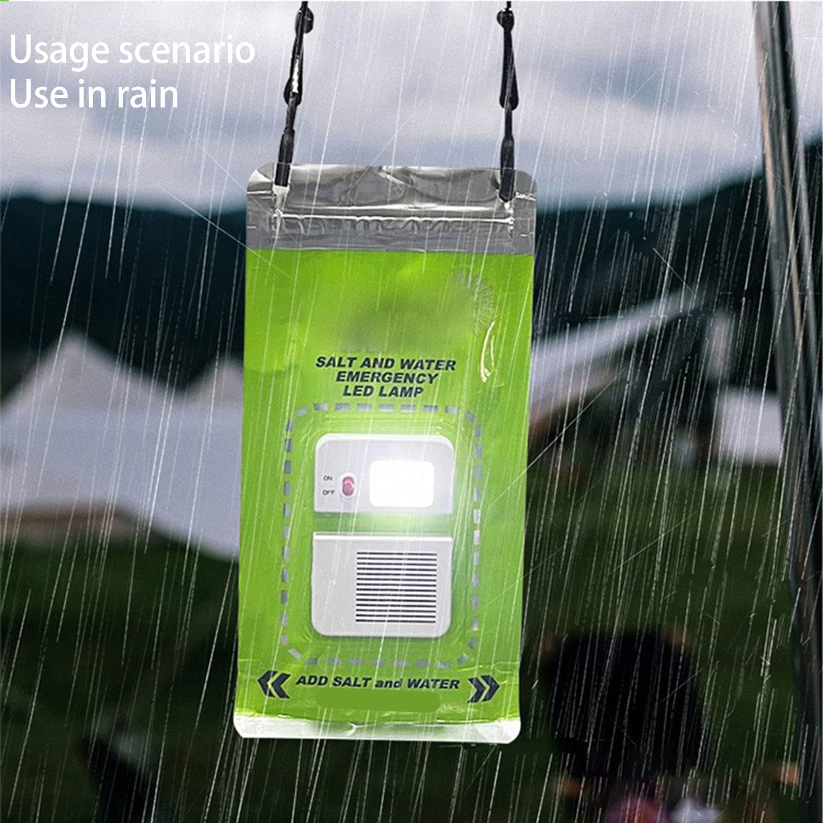 Pilipane LED Foldable Saline Water Lamp, Outdoor Camping Emergency Light with 140 Hours Illumination