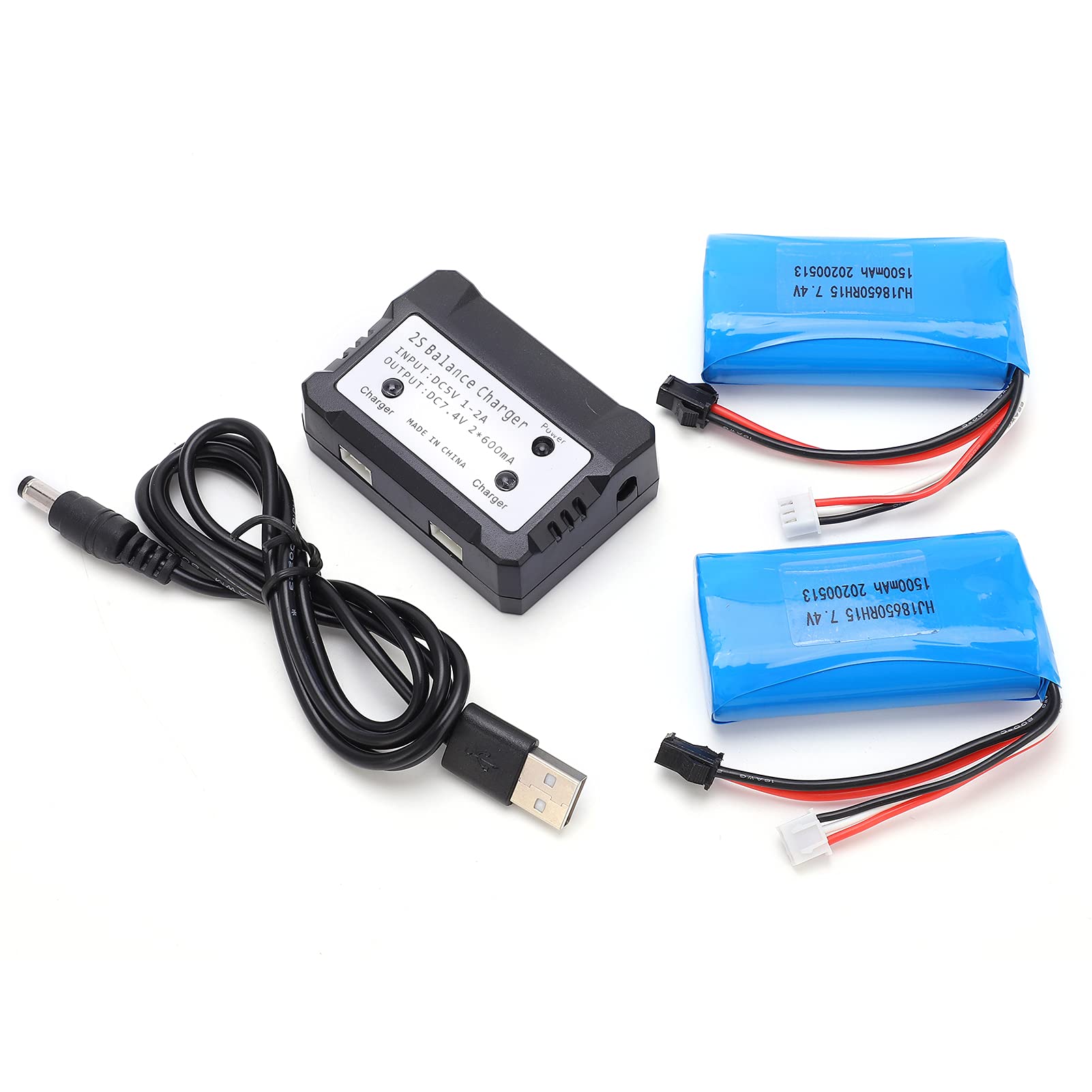 Batterie lithium-ion 7,4 V 1500 mAh - Compatible avec hélicoptère RC Revel 23926/23981 l et hélicoptère UDIRc U12 U12A RC