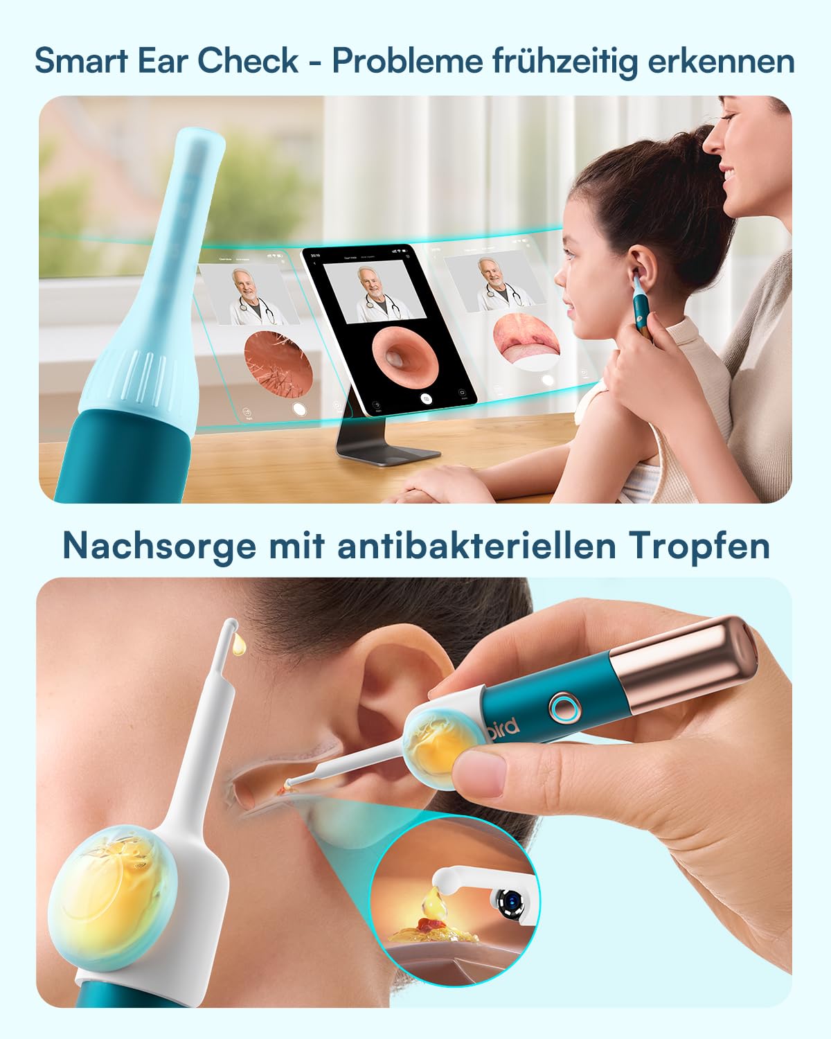 Bebird Pro Earsight Ultra Éliminateur de cérumen Wi-Fi 5G otoscope HD 1080p nettoyeur d'oreille flexible caméra 30 pointes rechange