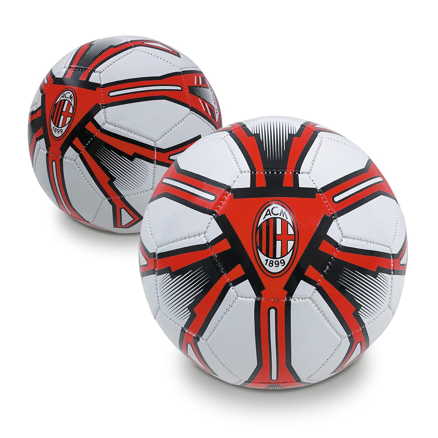 Mondo Toys - Pallone da Calcio Cucito A.C. MILAN - Prodotto Ufficiale - misura 5 - 300 g - colore Rosso Nero - 13449