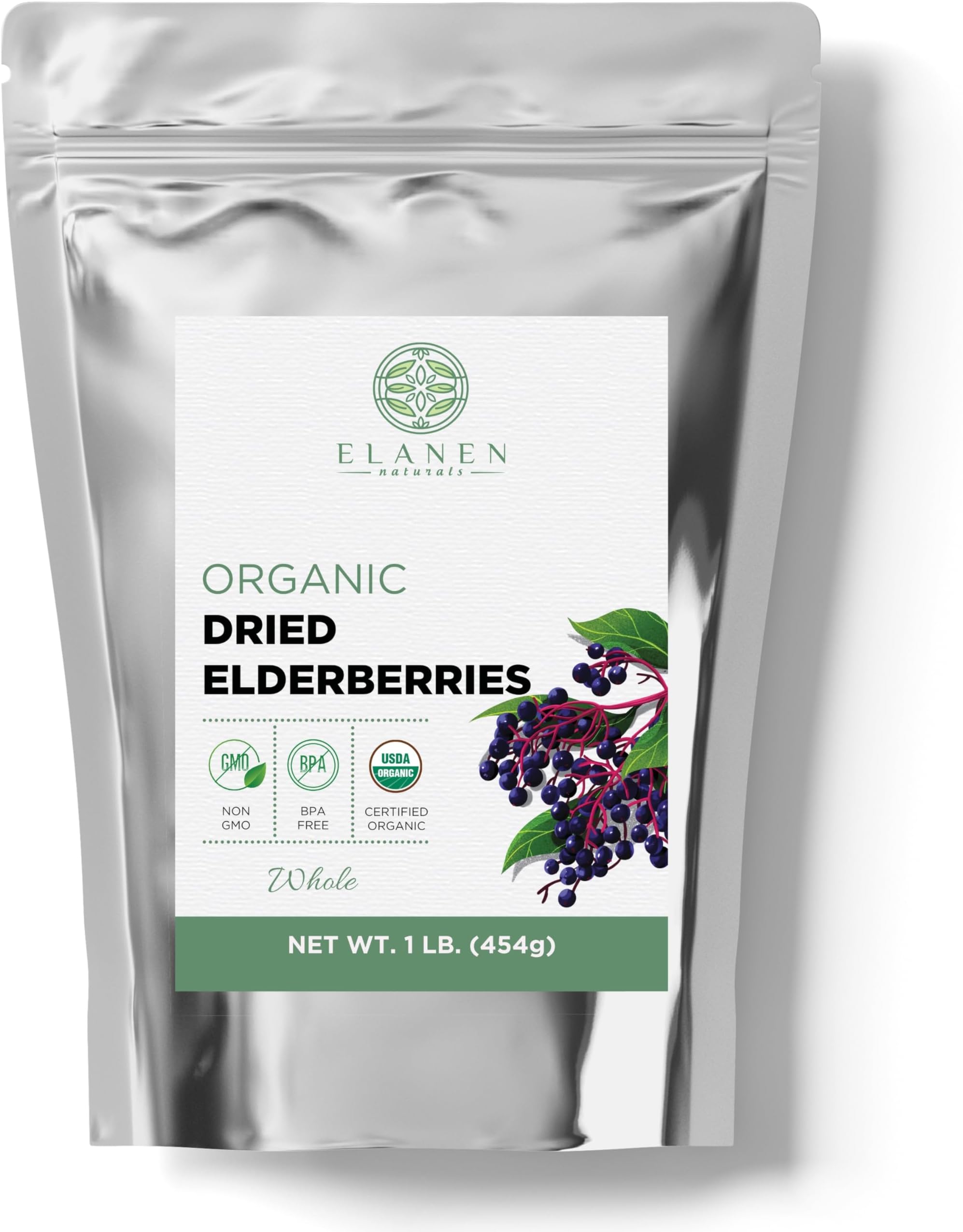 Organic Elderberries 1 lb. (16 oz), USDA Certified Organic