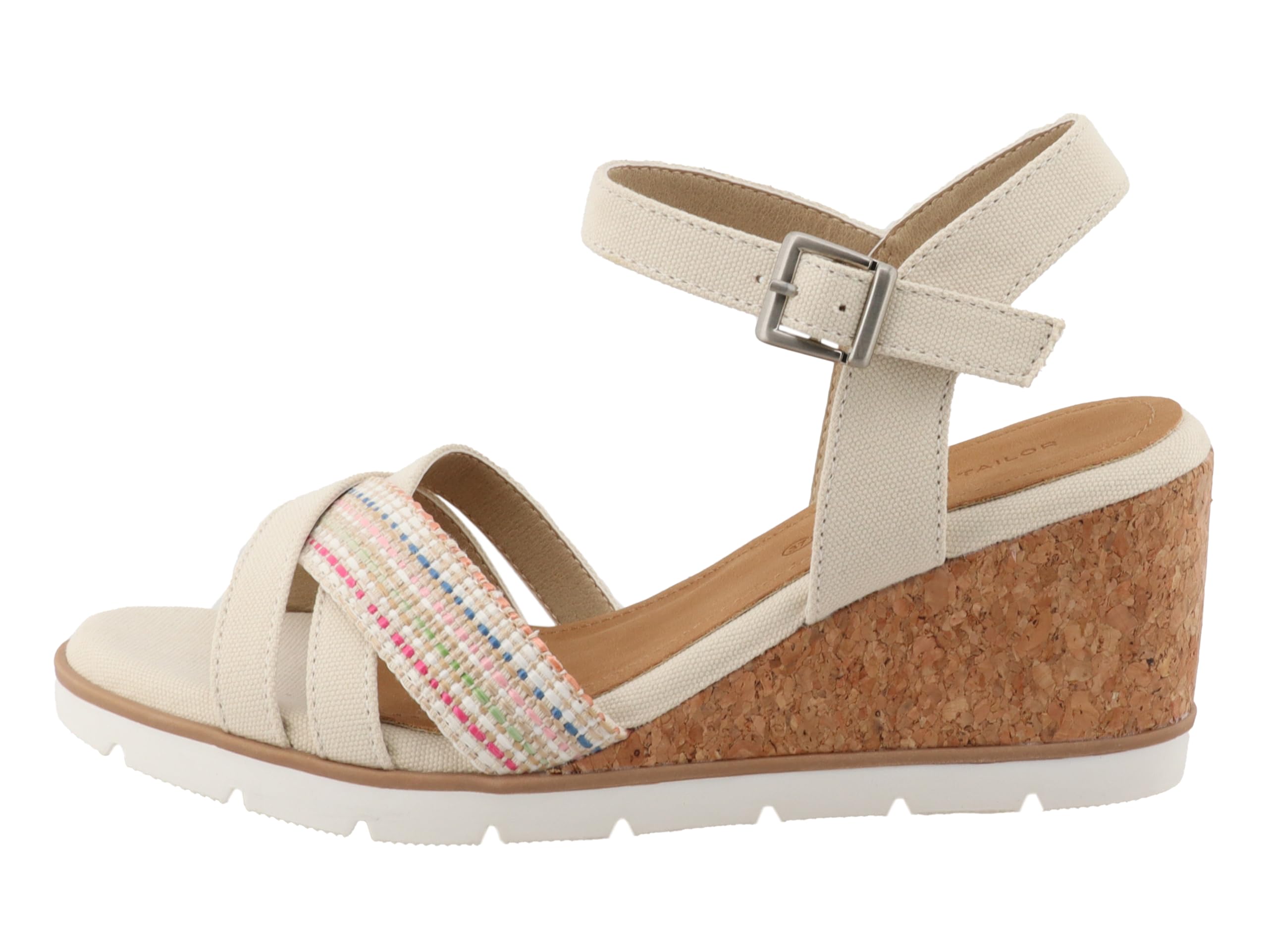 TOM TAILOR Women's 5390040025 Wedge Sandals, cream, 8.5 UK