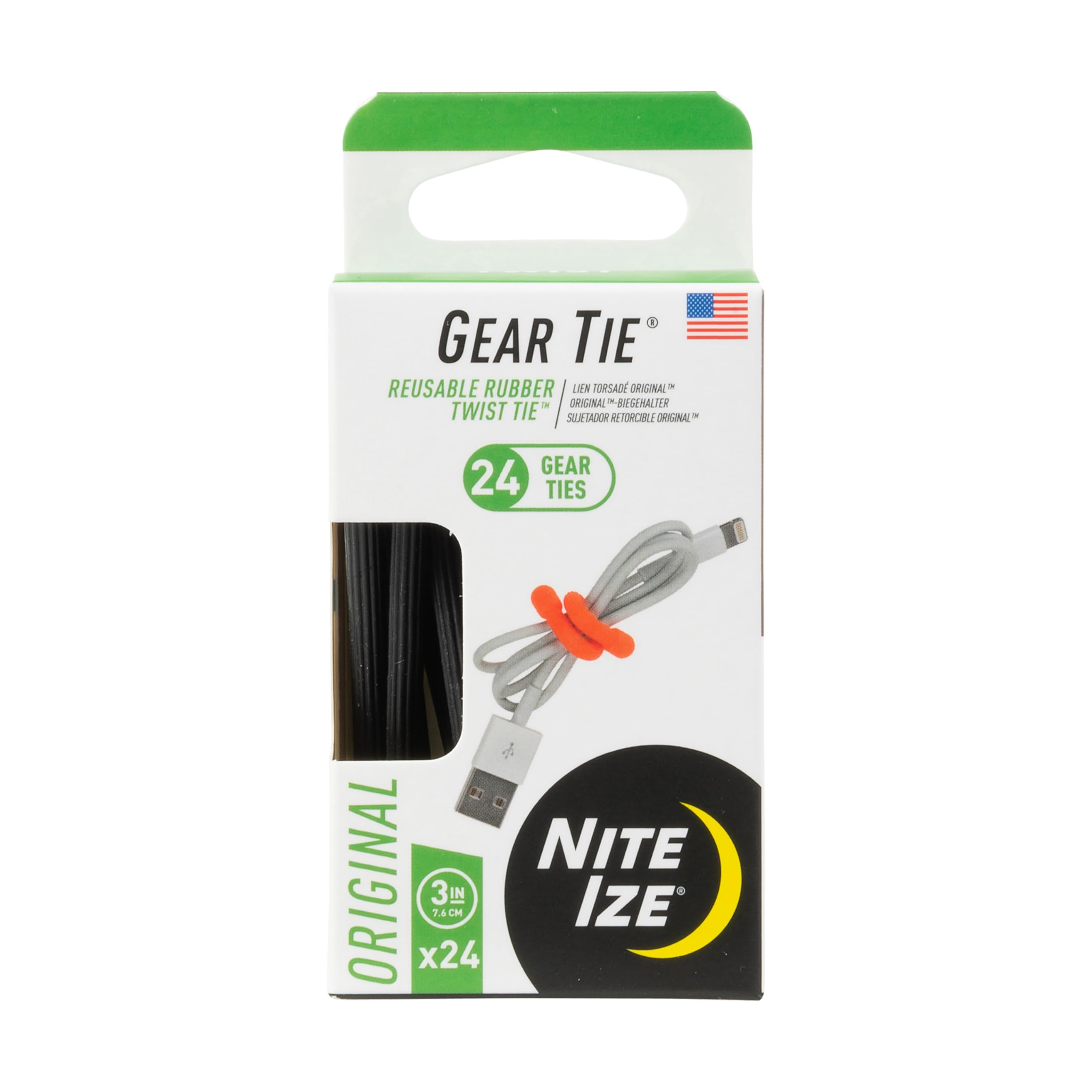Original Gear Tie, Reusable Rubber Twist Tie