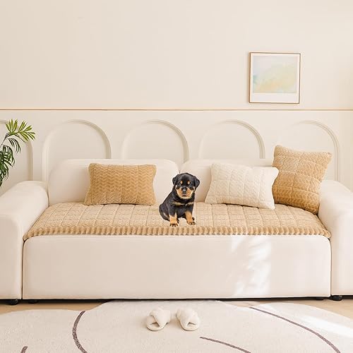 Miniatura 2 de Mivnue Funda protectora de sofá para mascotas, lavable, antideslizante, para sofás y sofás, tapete para perros (café, 27.6 x 70.9 pulgadas)