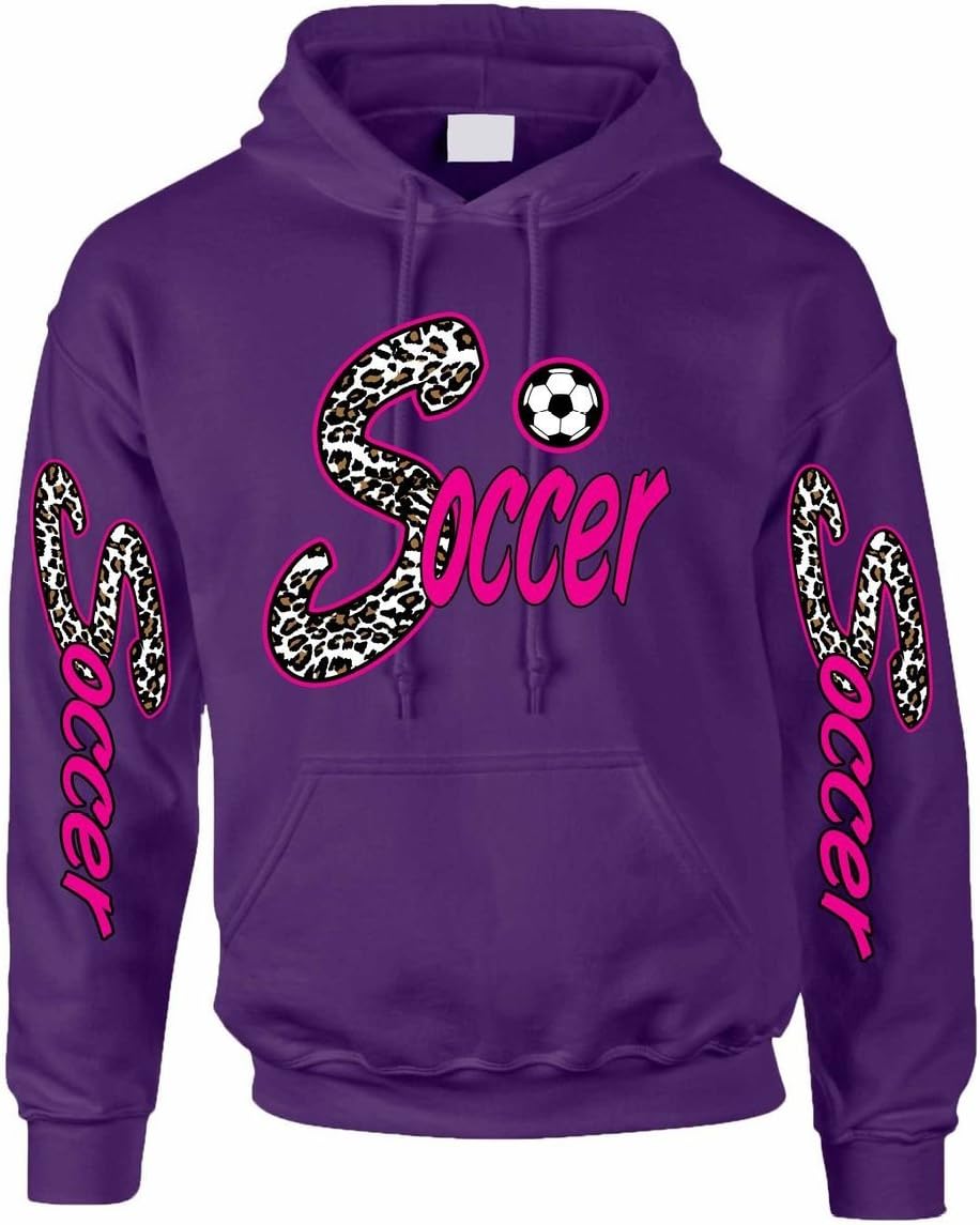 ALLNTRENDS Adult Hoodie Sweatshirt Soccer Print Sport Sweatshirt