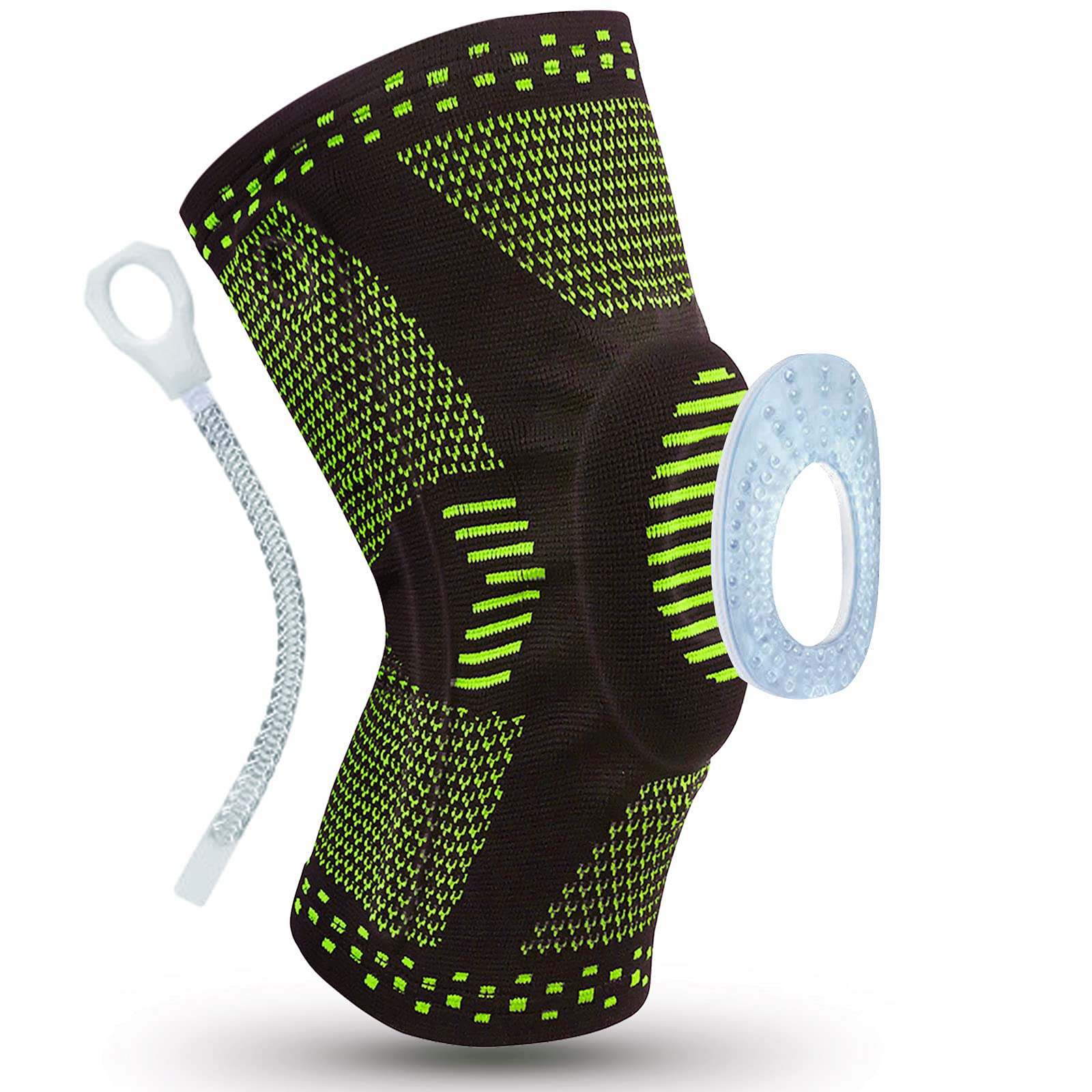 Aisrida Knee Braces, Compression Knee Sleeve for Men Women with Side Stabilizer Silicone Patella Gel Pad for Sports, Fitness, Jogging, Basketball, Jogging, Running, Knee Pain Protector