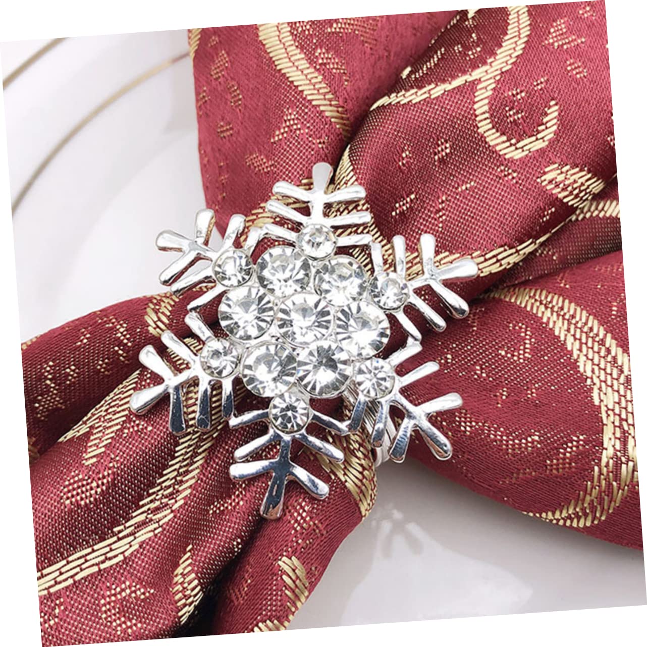Ciieeo 3sätze Weihnachts-Napkin Clasps Schneeflocken-Design Rhinestone Napkin Für Festliche Tischdekoration Accessoire Für Weihnachten Hochzeiten Und Feiern