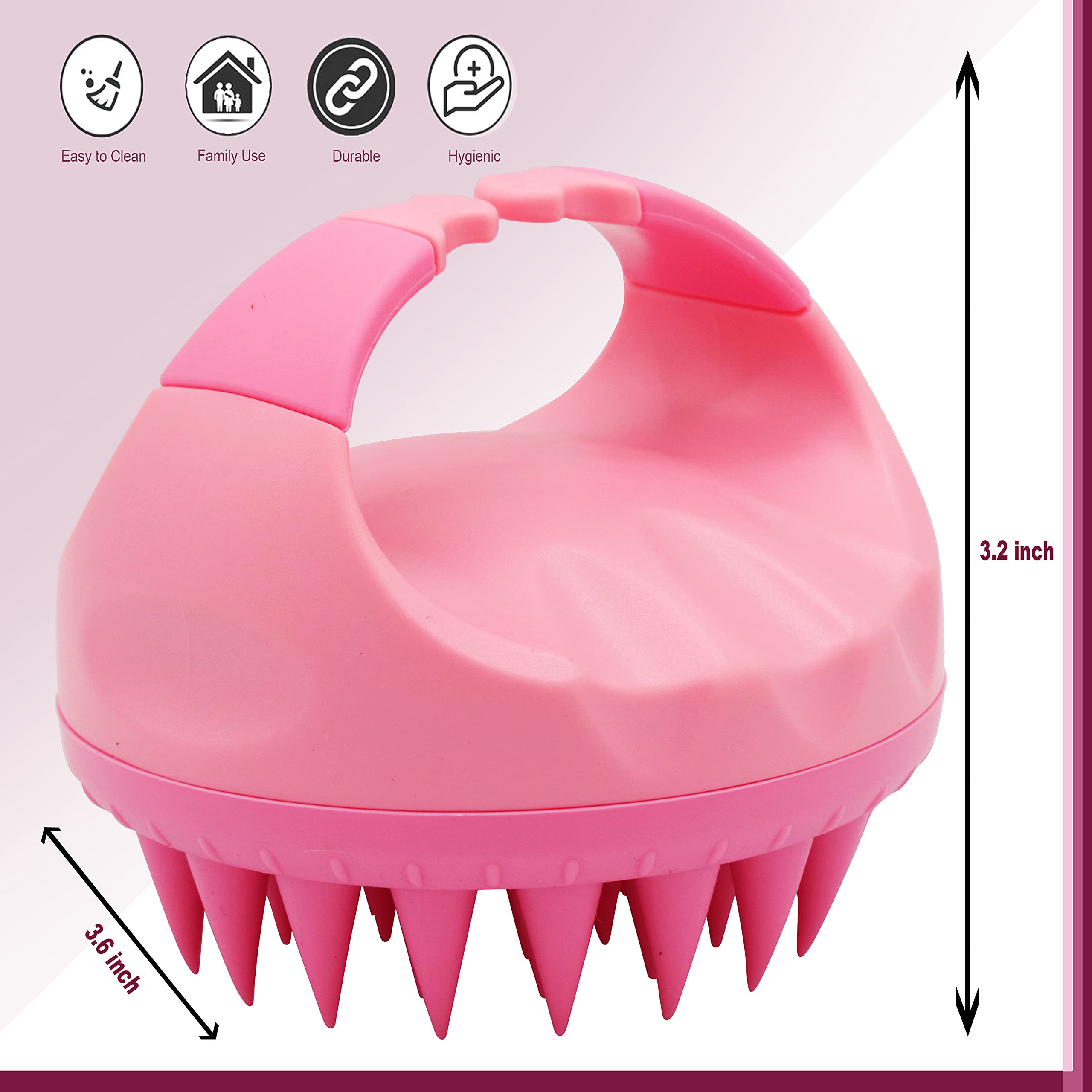 Seagull Flight Of Fashion Hair Scalp Massager, Shampoo Brush With Soft Silicone Bristles For Men and Women (Pack of 1 - Baby Pink)