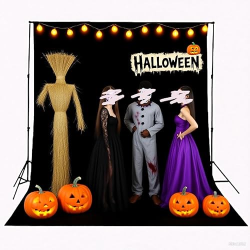 Vista 35 de Telón de fondo negro para fotografía, fondo de tela duradera, telón de fondo para fotos, estudio de fotografía de video (5 x 7 pies, negro) Negro