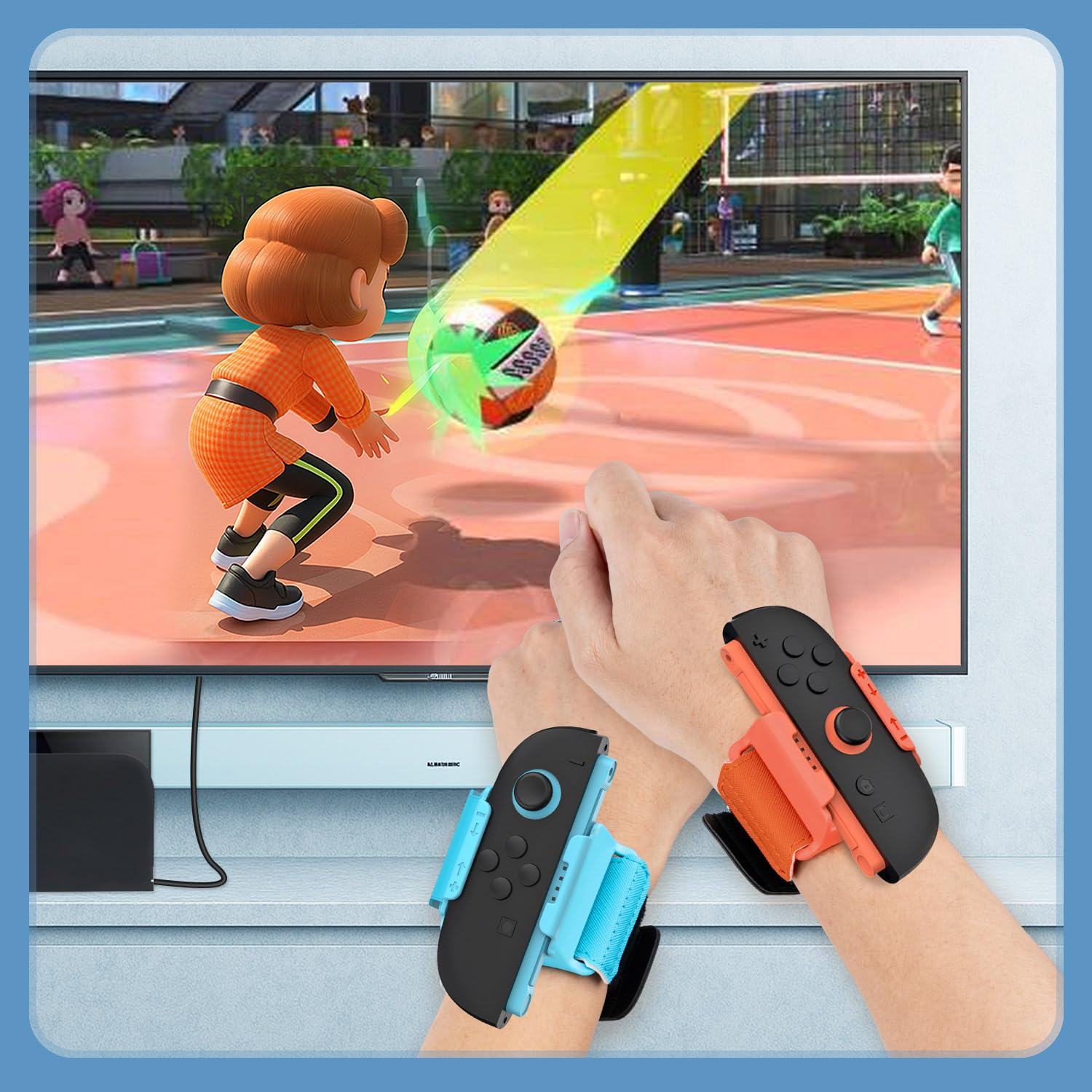Tolesum Zestaw 2 opasek na nadgarstek Switch 2 Just Dance 2025, 2024, 2023 i 2022 Zumba Burn It Up,regulowany elastyczny,oddychający pasek na nogę, kompatybilnySwitch 2 JoyCon dla dorosłych i dzieci