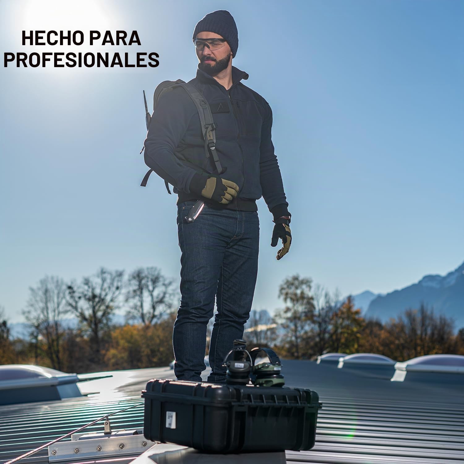 ACE Schakal Chaqueta polar Slim Fit: chaqueta de exterior para ciclismo, senderismo y trekking, deportiva y cálida