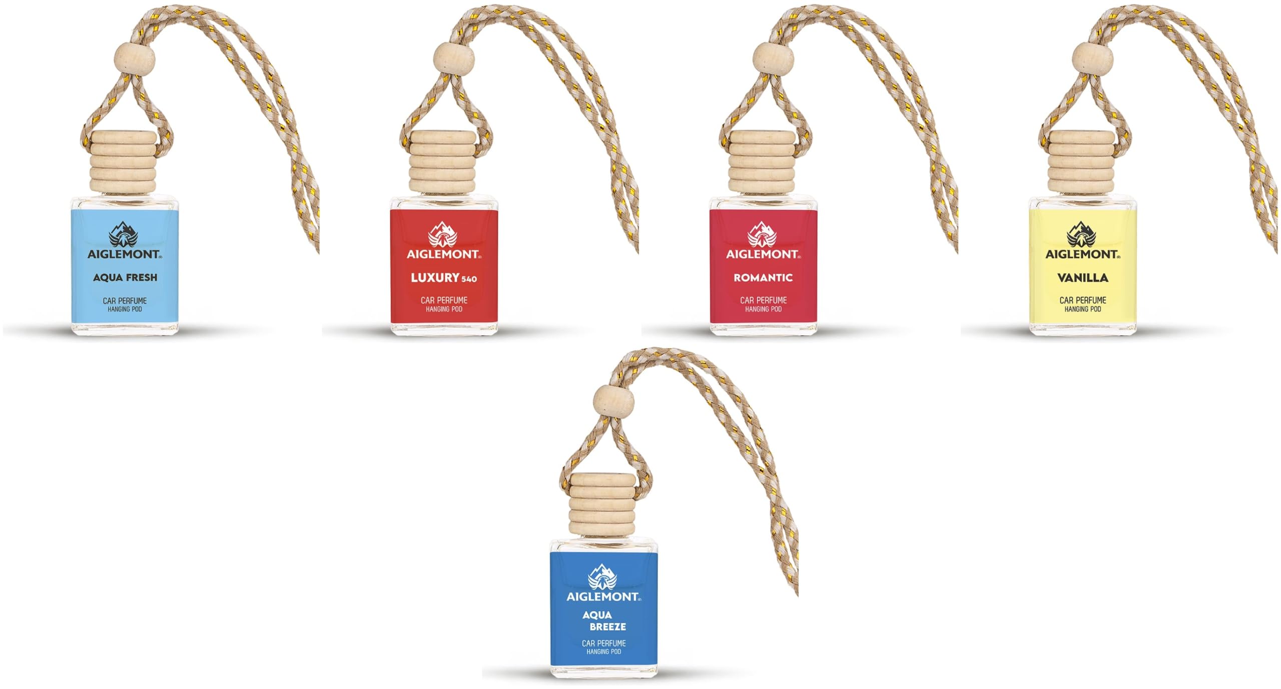 Car Perfumes combos | Aqua Fresh+ Luxury 540 + Romantic+ Vanilla+ Aqua Breeze| Combo of 5 | 10 ml Each-image-33