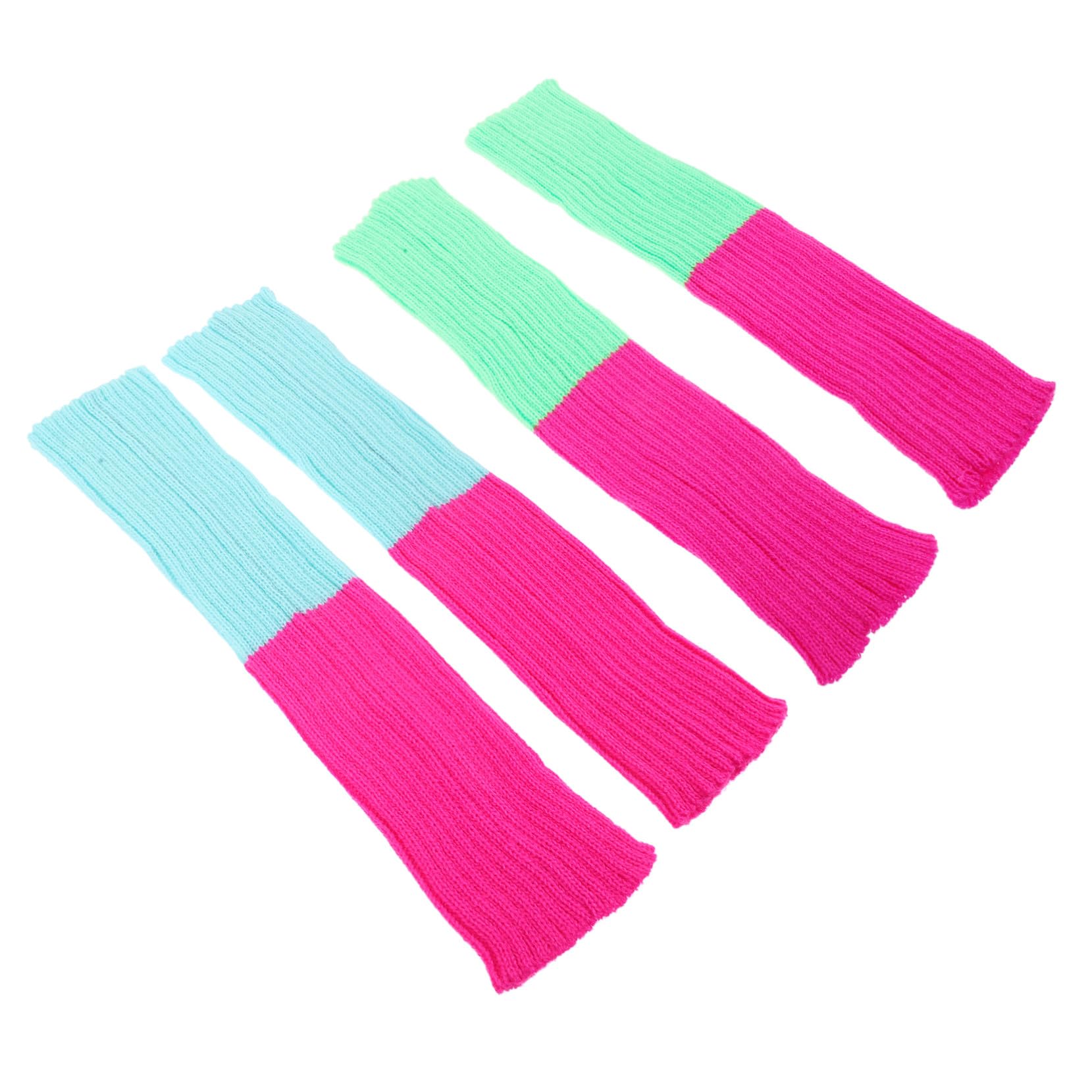 Healeved 10 Pares Calentadores de Piernas de Punto Fluorescentes para Mujer Suaves y Cálidos Diseño Colorido y Cómodo para Invierno para Fiestas y Uso Diario