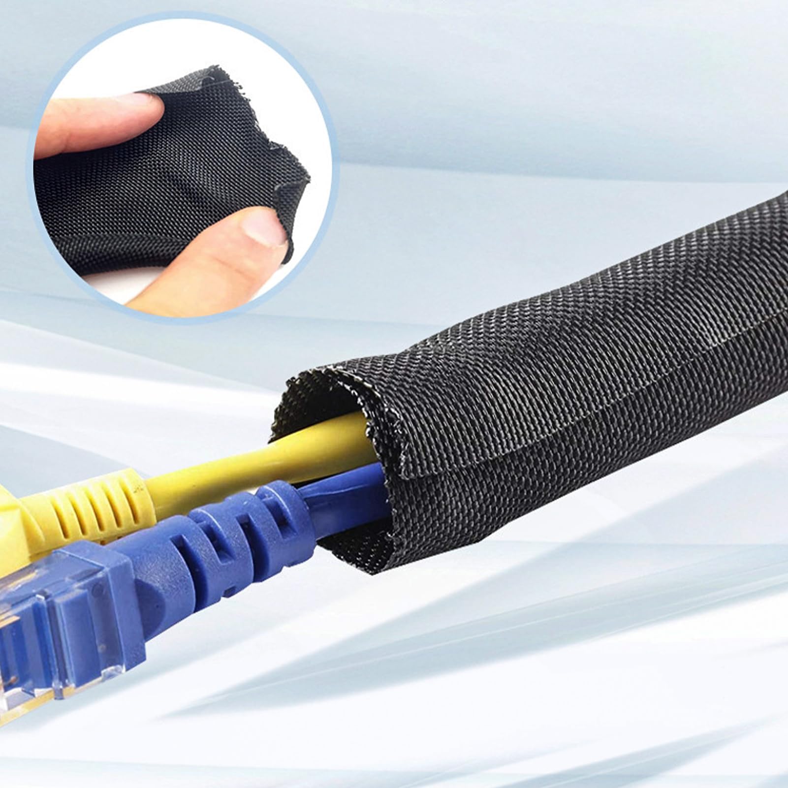 3 Metri Nascondi Cavi,Raccogli Cavi Scrivania,Cable Management Scrivania,Coprifili Elettrici,Portacavi,Nero(Ø 16mm)