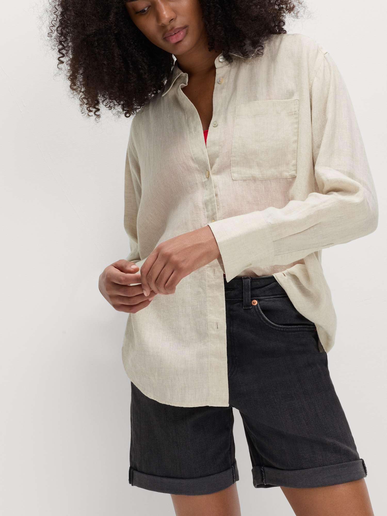 Marks & Spencer Donna Linen Camicia – vestibilità Regolare