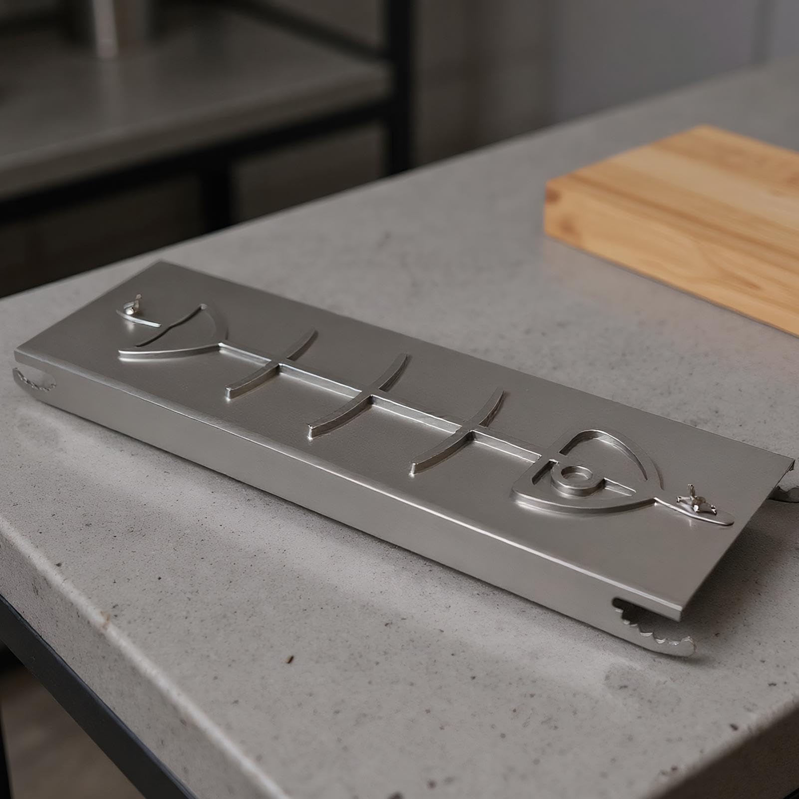 Soporte Para Salmón A La Llama Utensilios De Cocina Para Principiantes Con | Tabla para Pescado y Soporte Barbacoa para Hombres Mujeres Principiantes Exterior