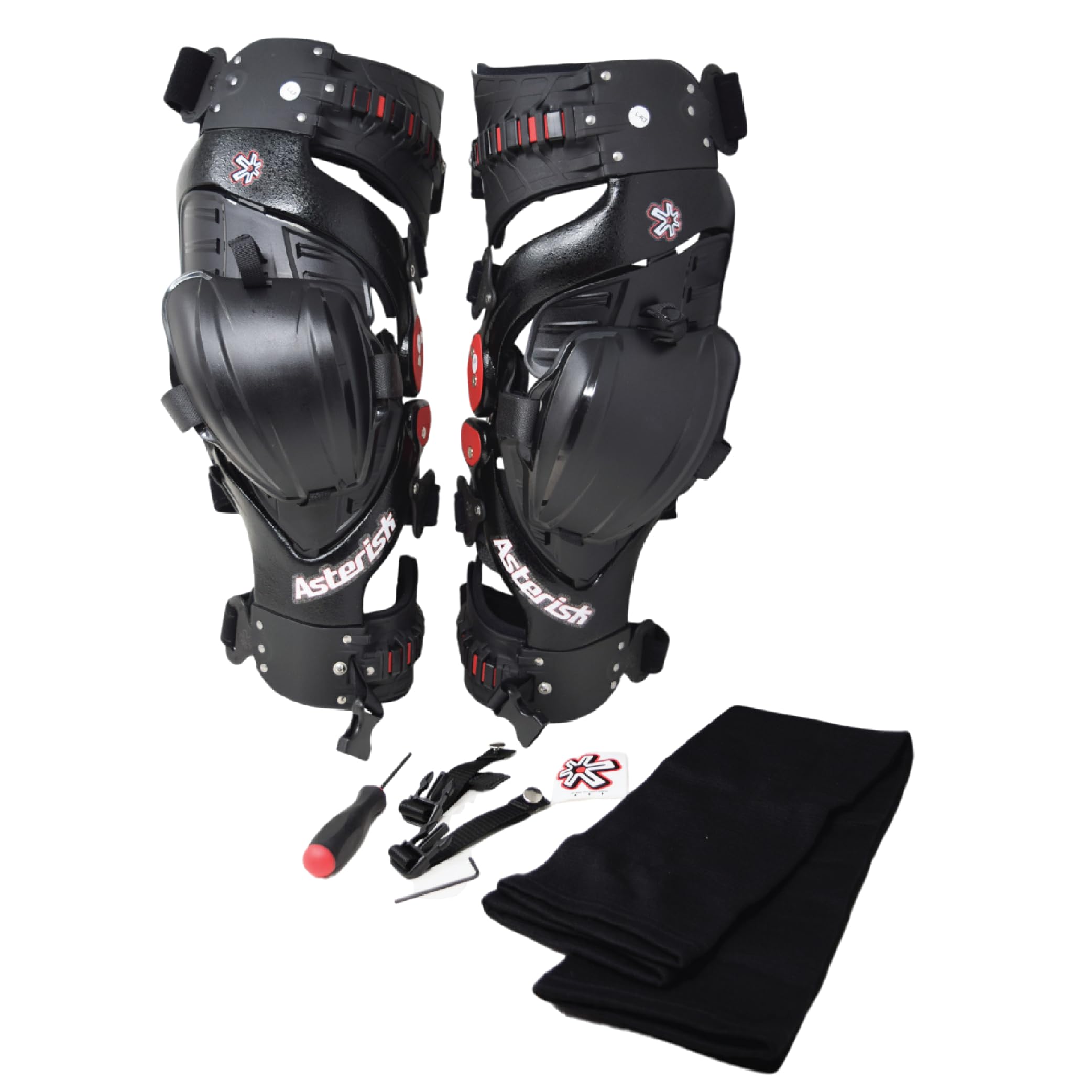 Asterisk Ultra Cell 4.1 - Advanced Knee Protector Brace for Motocross, Snowboarding, Wakeboarding, Off-Roading, Football, & More - (Pair, Large)