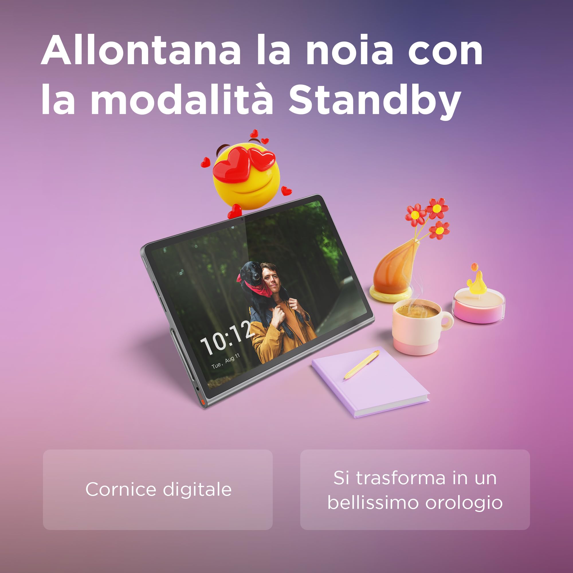 Lenovo Tab Plus, wyświetlacz 2K 11,5" - (procesor MediaTek Helio G99, pamięć 8 GB, pamięć 128 GB, WiFi, tablet z systemem Android 13) - Luna Grey, dostępna tylko dla Amazon