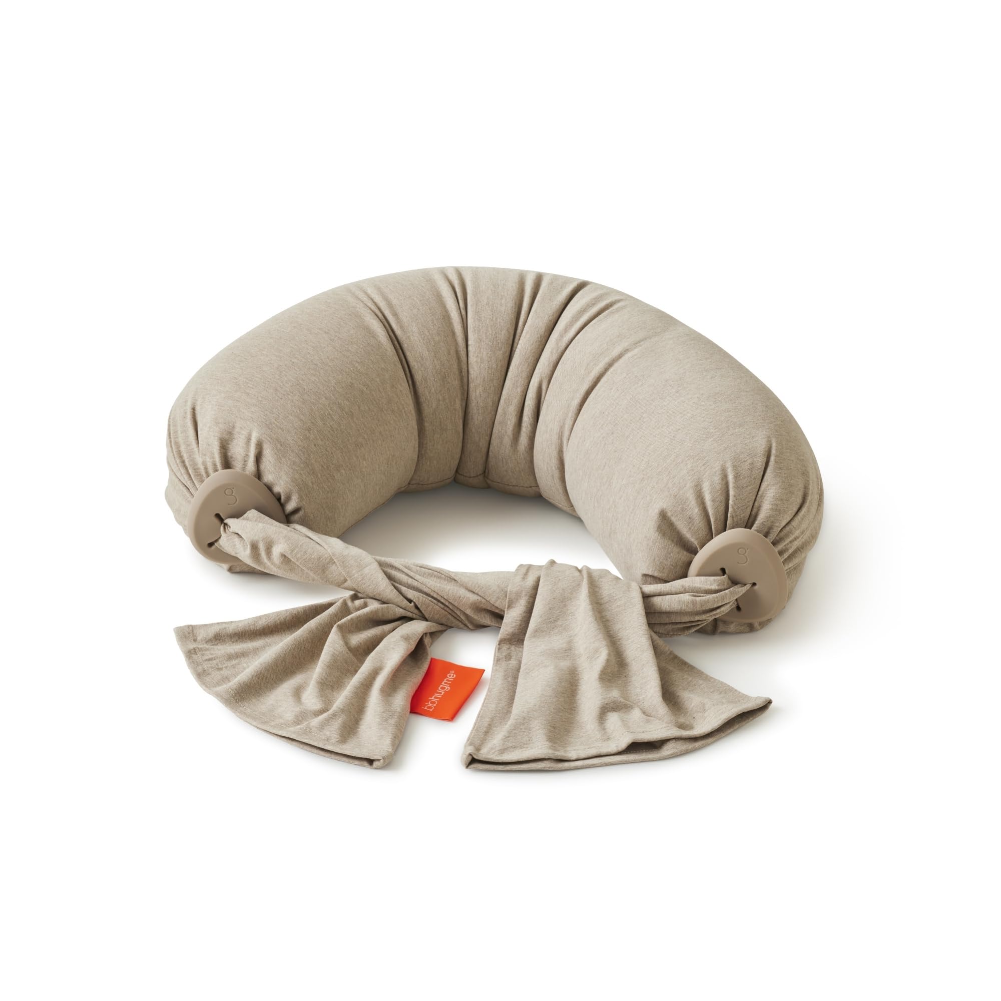 bbhugme Verstellbares Stillkissen – Stillen, Flaschenfütterung, Babyunterstützung – Einstellbare Festigkeit und Passform – waschbarer Kissenbezug – Seashell Beige