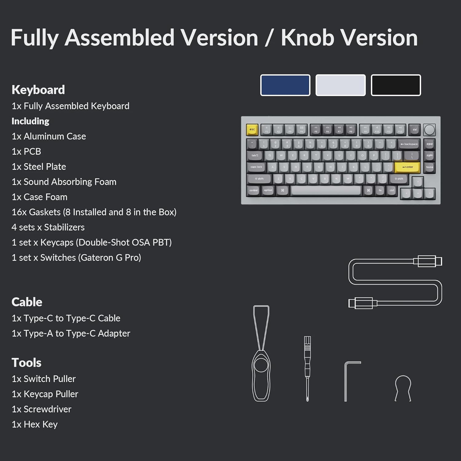 Keychron Q1 Fully Assembled Version Components