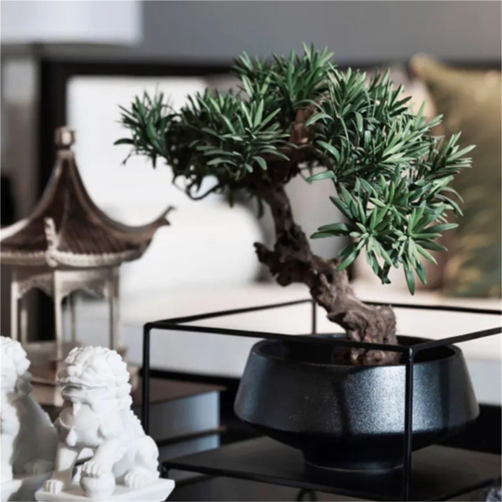 Fałszywe drzewo Sztuczne drzewko Bonsai rośliny w doniczkach ceramicznych ozdobne sztuczne Wystrój wnętrz