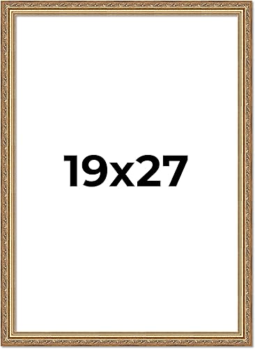 Vista 207 de Poster Palooza Marco de fotos de madera tradicional dorado antiguo de 6 x 18 pulgadas con plexiglás acrílico UV, respaldo de tablero de espuma
