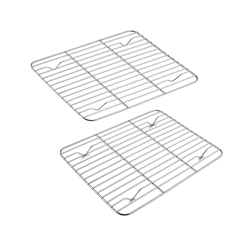 TeamFar Cooling Rack 9.75 x 7.5 Stainless Steel Wire Baking Rack 2PCS