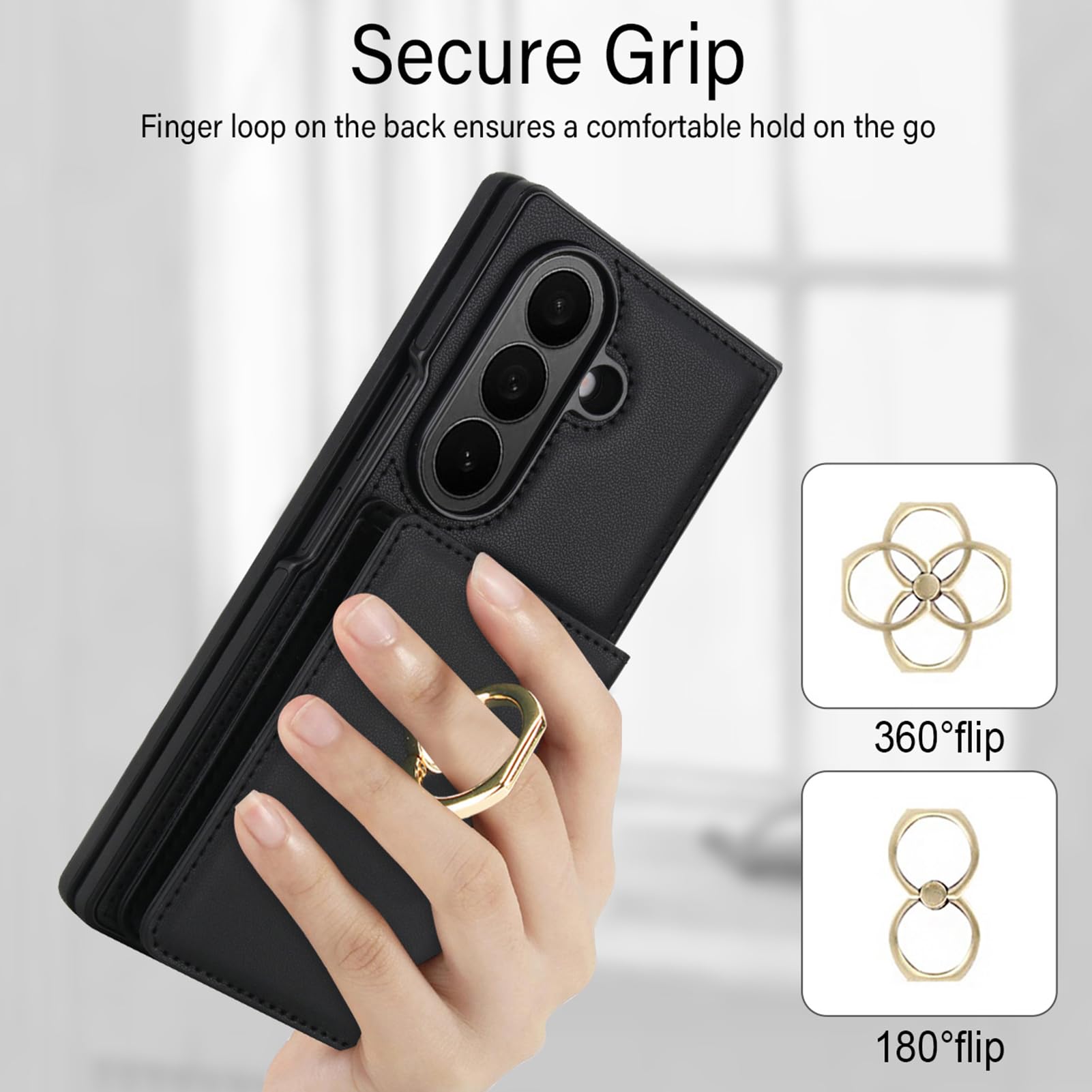 Für Samsung Galaxy Z Fold 8 Ultra Dünne Hülle, Kartenhalter, Ring